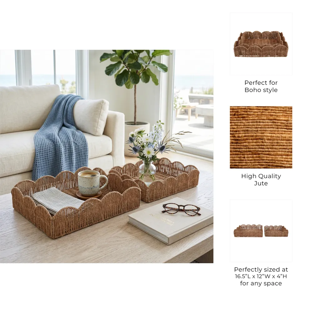 YATESGROVE SET OF 2 BROWN TRAY 4 (IN)