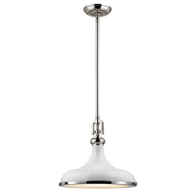 Rutherford 15″ Wide 1-Light Pendant - Gloss White