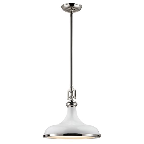 Rutherford 15'' Wide 1-Light Pendant - Gloss White