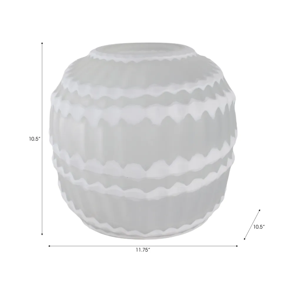 AXELBURN WHITE GLASS VASE 11 (IN)