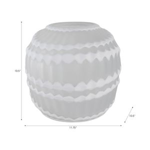 AXELBURN WHITE GLASS VASE 11 (IN) 9