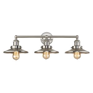 English Pub 28'' Wide 3-Light Vanity Light - Satin Nickel 1