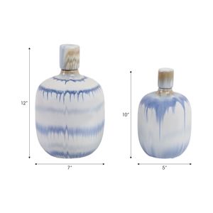 HATTONSTONE SET OF 2 BLUE JARS 12 (IN) 7