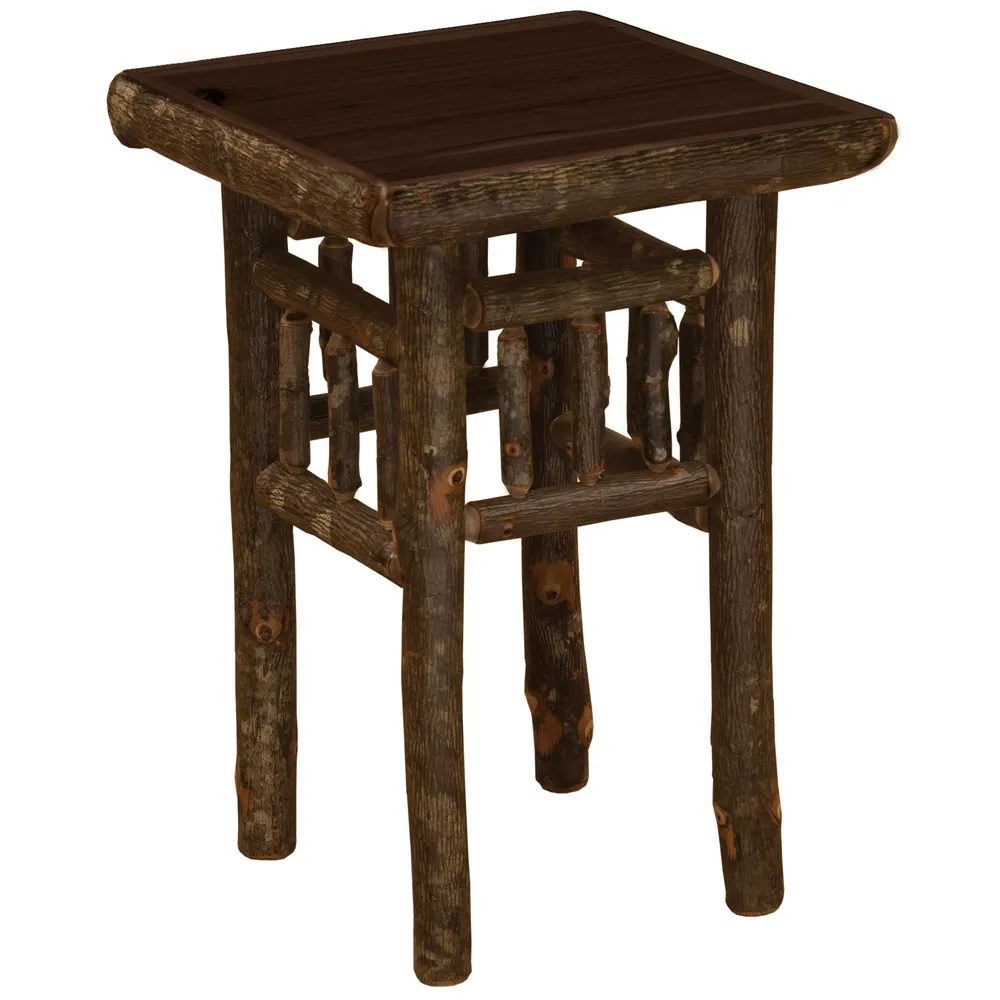 Hickory Log Open Nightstand - Espresso