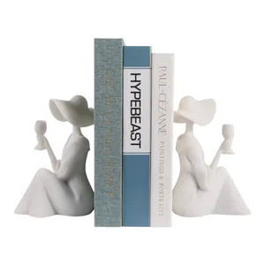 NELLFIELD SET OF 2 WHITE BOOKENDS 8 (IN) 3