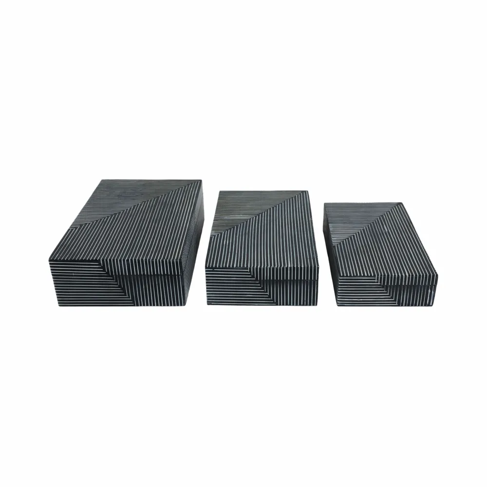 HENSONSHAW SET OF 3 BLUE BOXES 4 (IN)