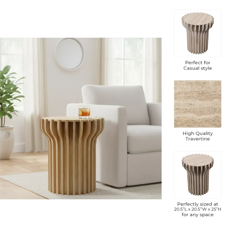 INGRIDBEACH WHITE TABLE 25 (IN)