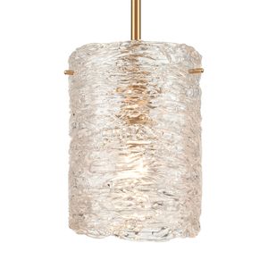 Chiseled Ice 7'' Wide 1-Light Mini Pendant - Satin Brass 4