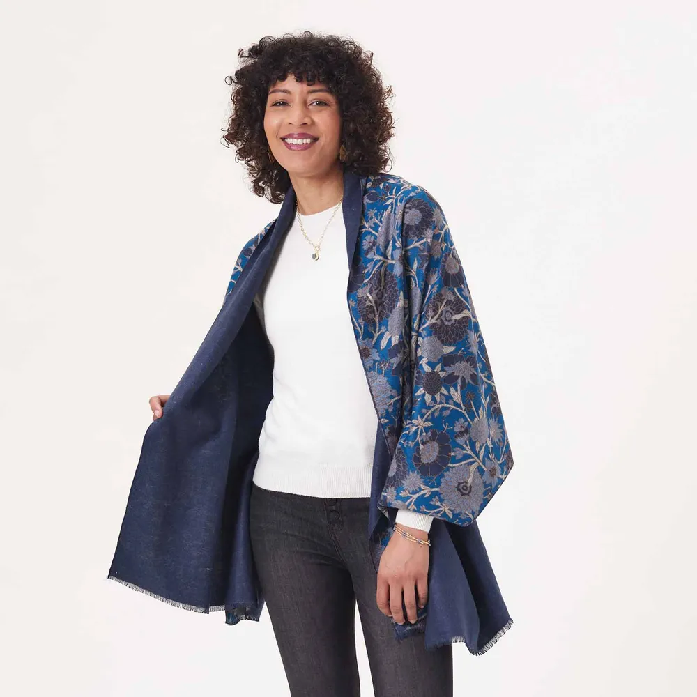 Capri Blue Reversible Wrap Scarf