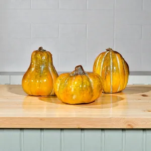 Golden Mini Pumpkins Set of 3 2x2x2in 1