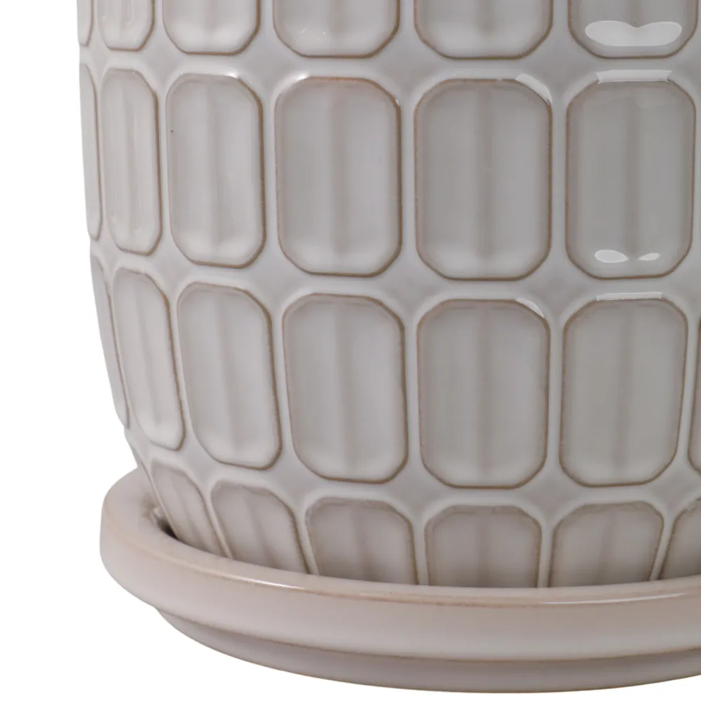 LEONAHAM SET OF 2 WHITE PLANTER 7 (IN)
