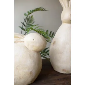 Set of 2 Faux Stone Rabbit Sculptures 4