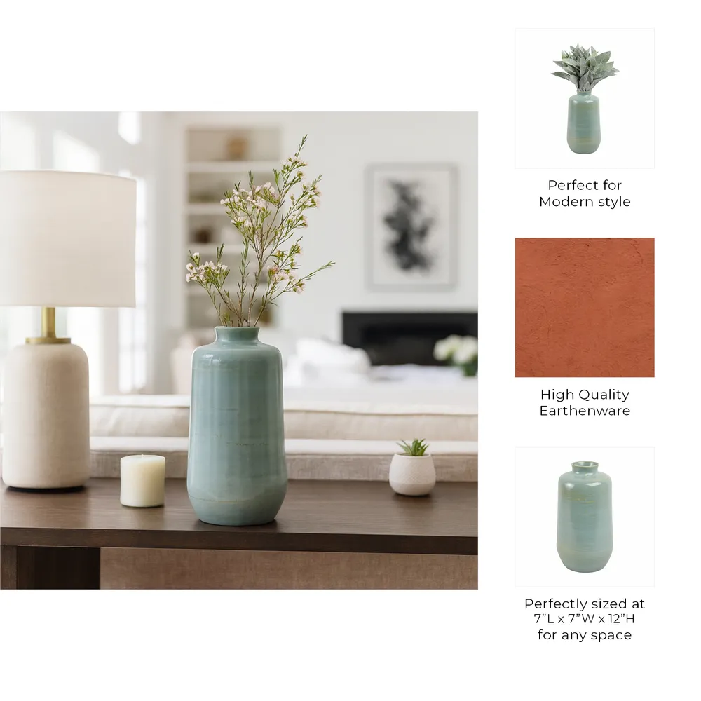 HOLLISSIDE GREEN VASE 12 (IN)