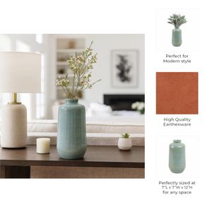 HOLLISSIDE GREEN VASE 12 (IN) 10