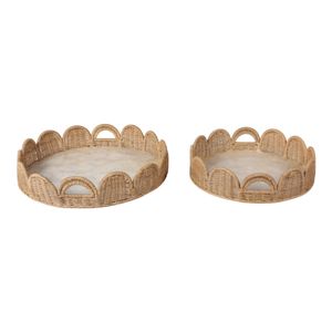 ETHANHOLM SET OF 2 IVORY TRAY 5 (IN) 5