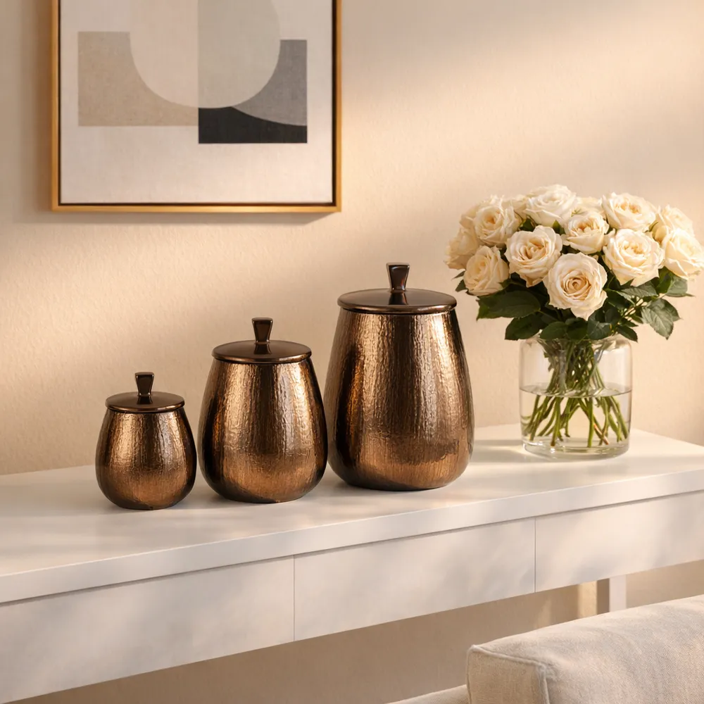 FALLONMILL SET OF 3 BRONZE VASES 11 (IN)