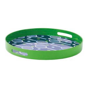 Tennis Navy  Round Lacquer Serving Tray 4