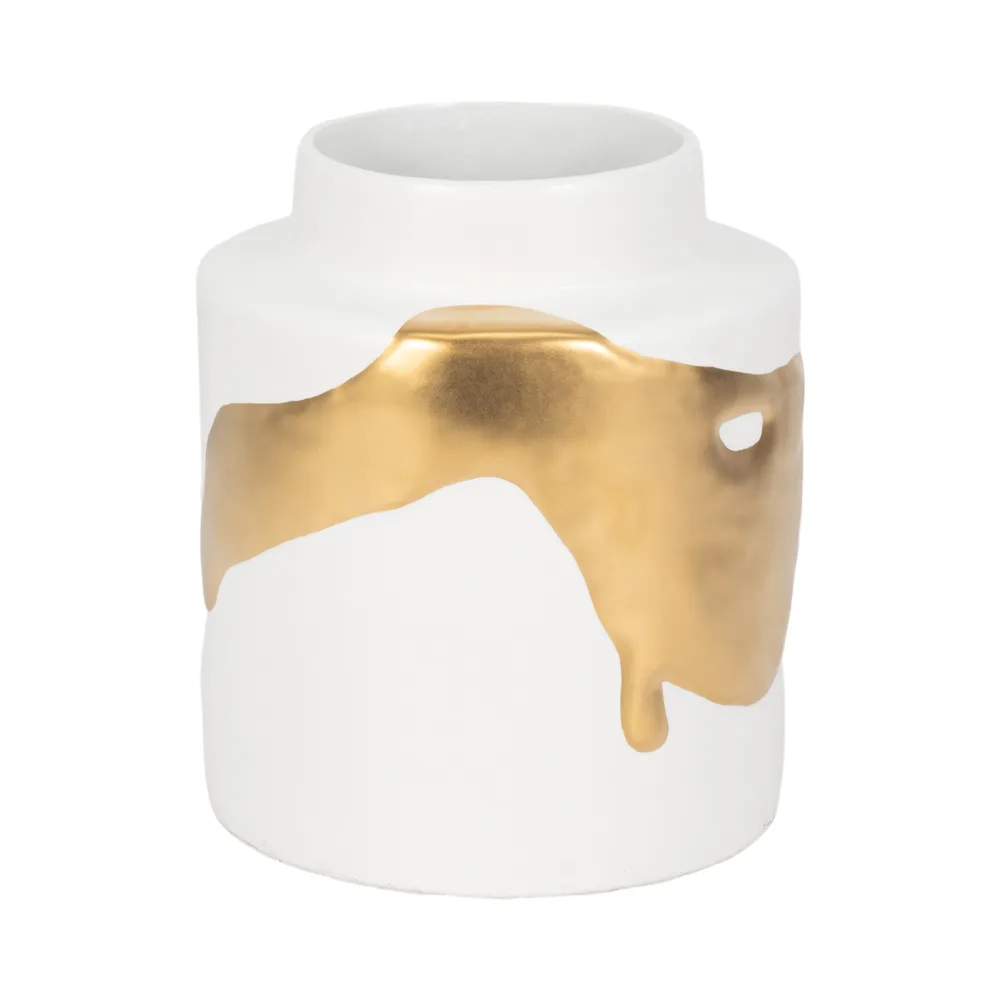 JUNEROSE WHITE VASE 10 (IN)