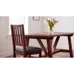 Heritage Oak Millwright Saw Horse Dining Table - 60"L x 42"W x 30"H 1