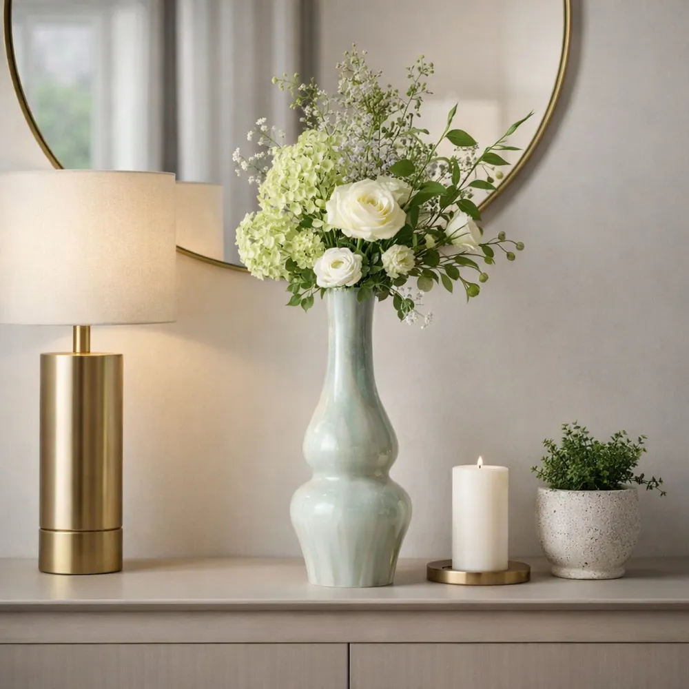 HADFIELDHOLM GREEN VASE 16 (IN)