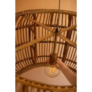 Large Round Bamboo Pendant Light 3