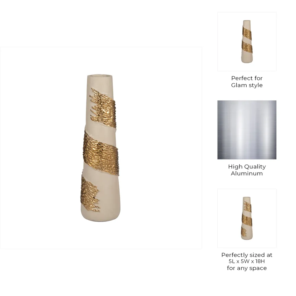 GREERWAY WHITE GLASS VASE 18 (IN)
