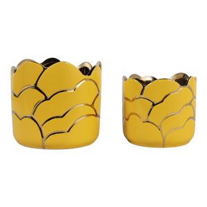 BRIGHTONROSE SET OF 2 YELLOW PLANTER 7 (IN) 4