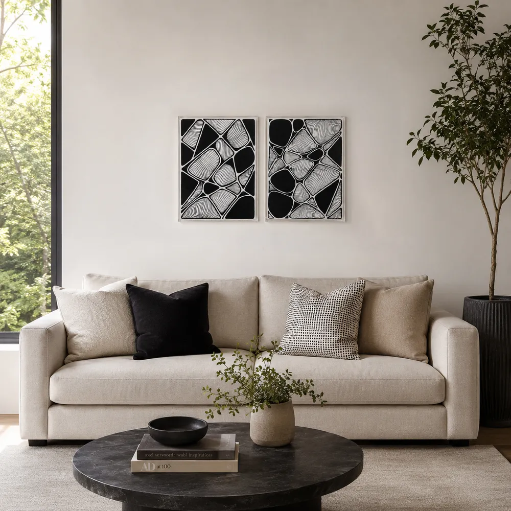 HARVEYBURN SET OF 2 BLACK ART 24 (IN)