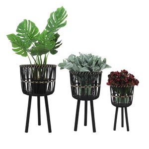 HALFORDBURN SET OF 3 BLACK PLANTER 26 (IN) 3