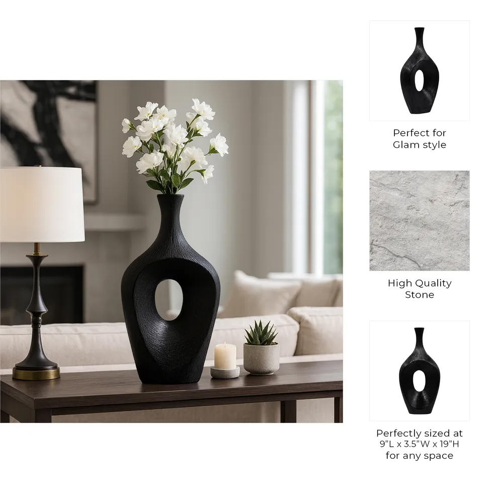 DUTTONRIDGE BLACK VASE 19 (IN)