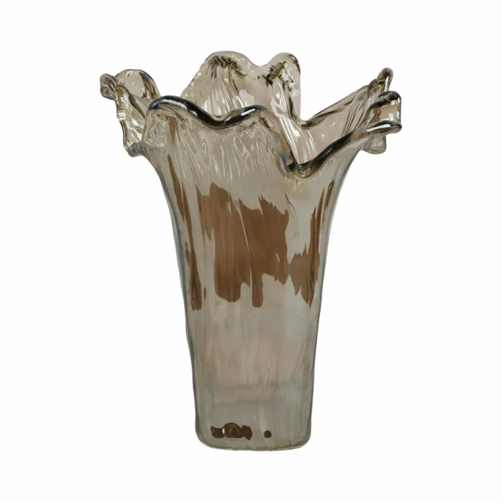 CLAYMORE GRAY GLASS VASE 15 (IN)