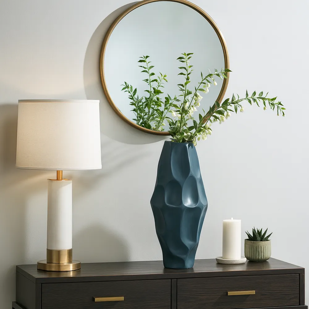 HERMONHOLM BLUE VASE 21 (IN)
