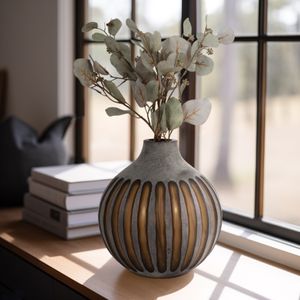 HAMDENSIDE GRAY GLASS VASE 12 (IN) 2