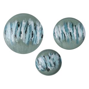 Spindrift Dimensional Wall Art - Set of 3 Seafoam Green Enamel 1