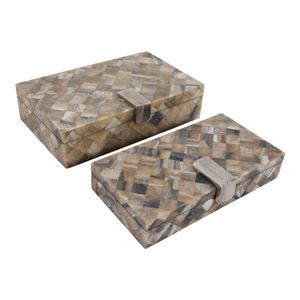 ROSESTONE SET OF 2 BROWN BOXES 3 (IN) 5