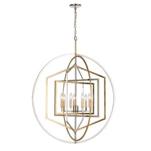 Geosphere 36'' Wide 7-Light Chandelier - Polished Nickel 1