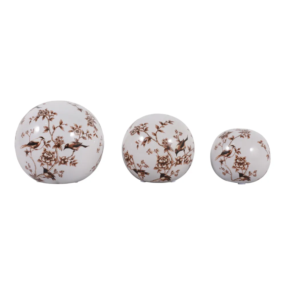 MAXBROOK SET OF 3 BROWN ORBS 6 (IN)