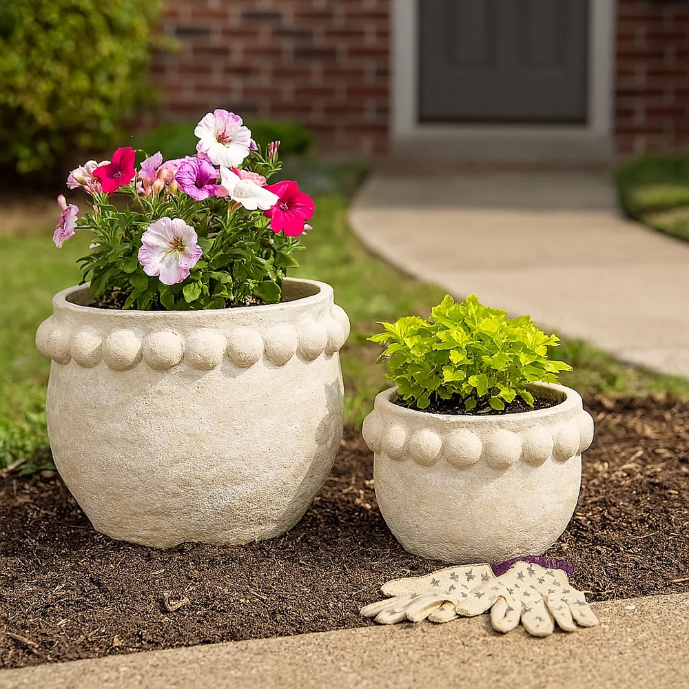 CASTONBURN SET OF 2 WHITE PLANTER 16 (IN)