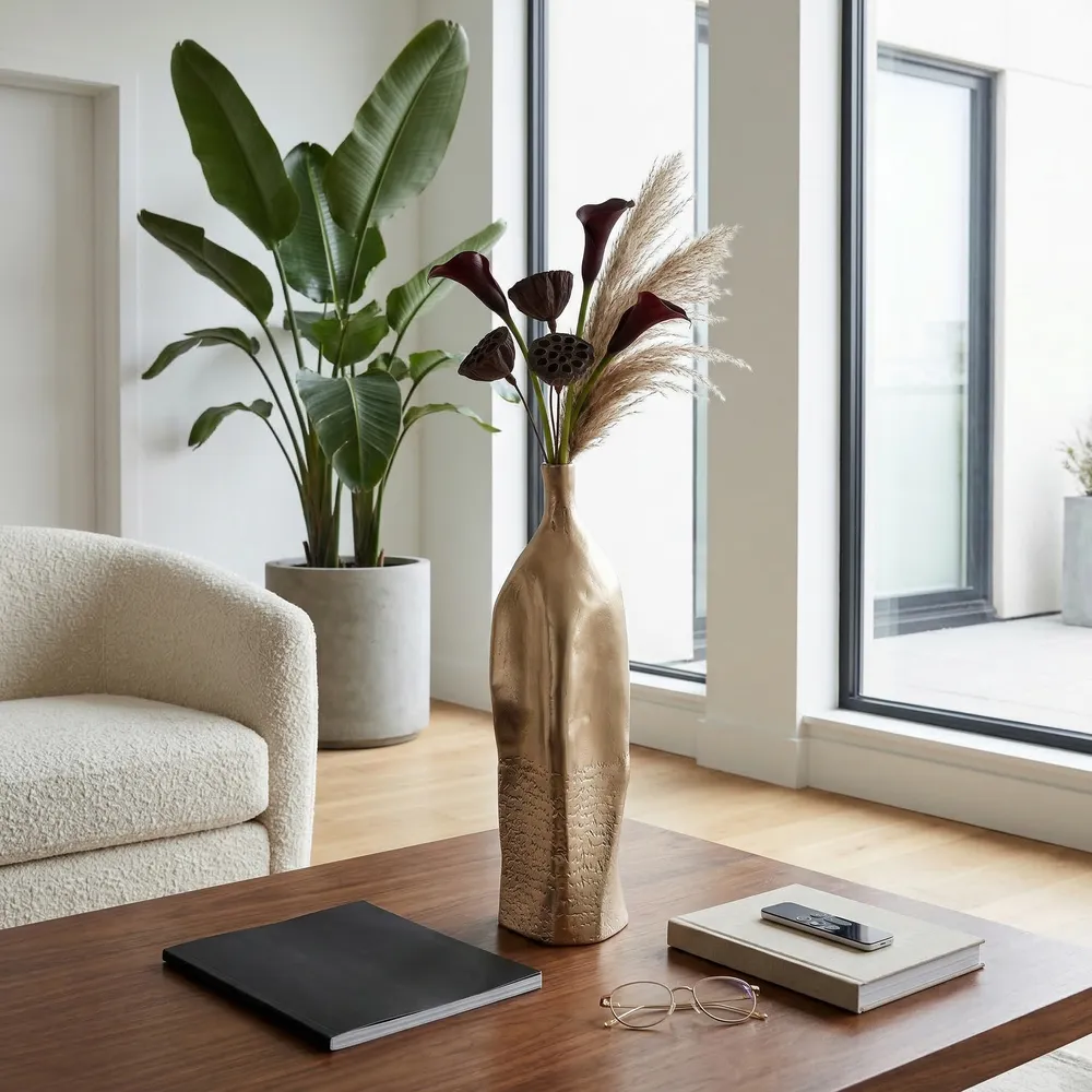 SAGEBEACH GOLD VASE 20 (IN)