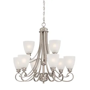 Haven 28.5'' Wide 9-Light Chandelier - Satin Pewter 1
