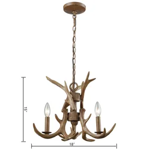 Elk 18'' Wide 3-Light Chandelier - Wood Tone 2