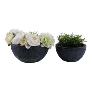 BYRONHAM SET OF 2 BLUE PLANTER 6 (IN) 3