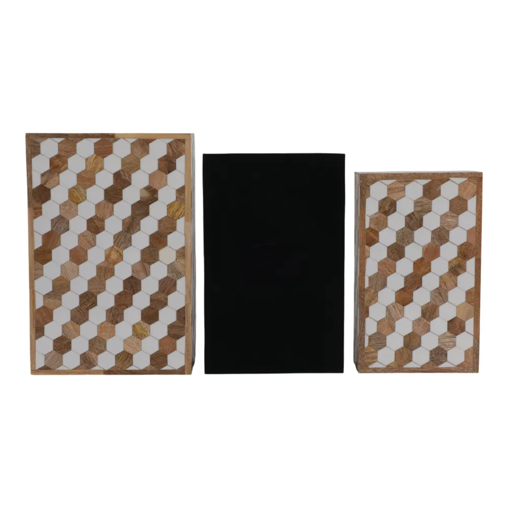 GALTONOAK SET OF 3 BROWN BOXES 4 (IN)