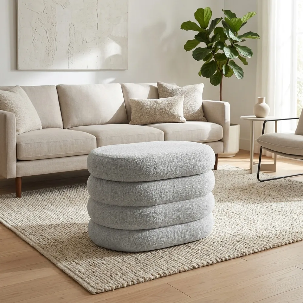 ORRMERE BLUE OTTOMAN 18 (IN)