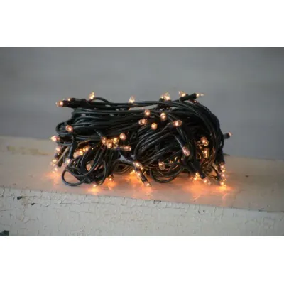 20 Bulb Primitive RICE String Lights 5ft Green Cord - Steady On
