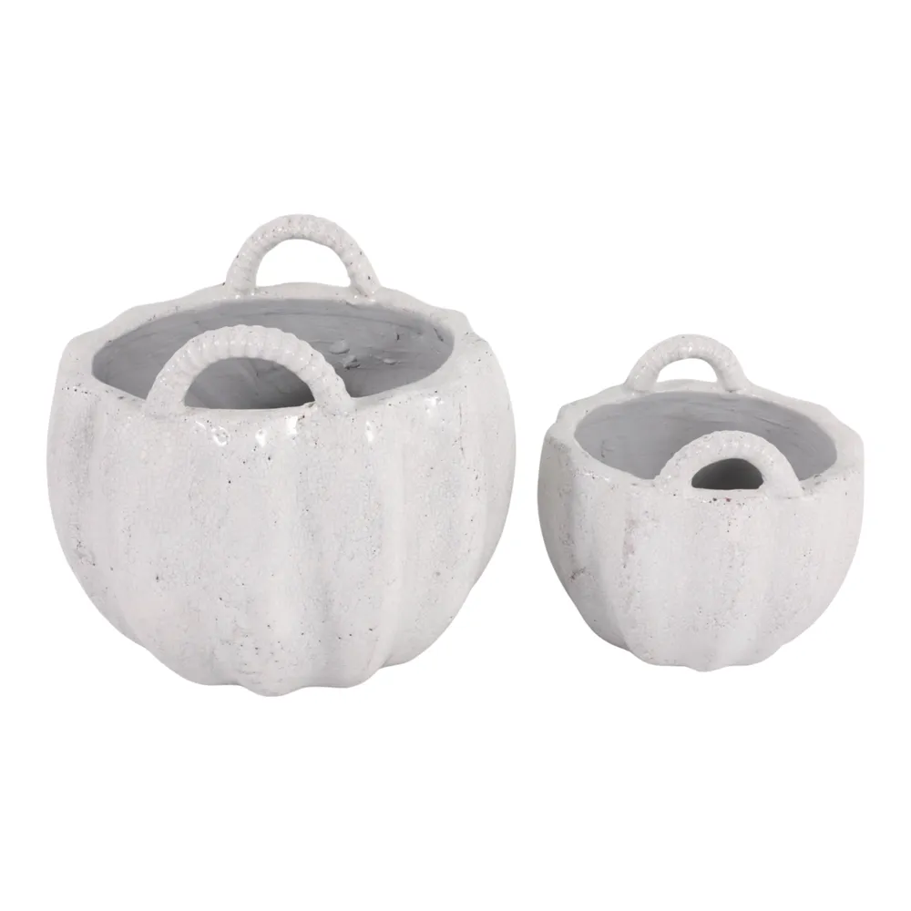 THEAHAM SET OF 2 WHITE PLANTER 11 (IN)