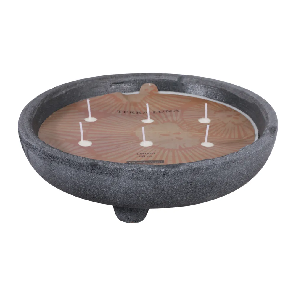 WELDONCREST LEMON DISTRESSED CANDLE 4 (IN)