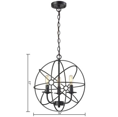 Yardley 16″ Wide 3-Light Chandelier - Oil Rubbed Bronze