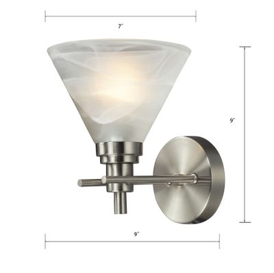 Pemberton 9″ High 1-Light Sconce - Brushed Nickel