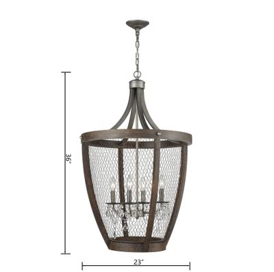 Renaissance Invention 23″ Wide 4-Light Chandelier - Weathered Zinc